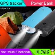 7 in 1 GPS POWERBANK ! Portable v20 GPS Tracker For Personal Security Tracking Power Bank LED Light Real Time Sound Vibration Alarm Mini Multi-functional
