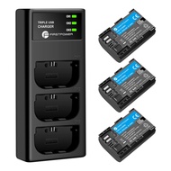 LP-E6NH Battery 3-Pack and Triple Slot Charger Compatible with Canon EOS R R5 R6 R7 60D 70D 80D 90D 