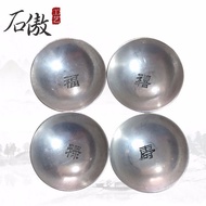 Silver Bowl Craft Tableware Silver Bowl Silver Bowl Silver Bowl Gift Fu Lu Shouxi Silver-plated Whit