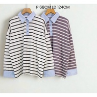 STRIPE COLLAR BLOUSE BY FOI