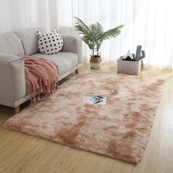 Home Tie-Dye Carpet Bedroom Long Plush Carpet Modern Simple Carpet Mat