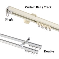 Rel Langsir Aluminium Set Lengkap Jenis Single/Double MF (Aluminium Curtain Rail/ Track Single Doubl