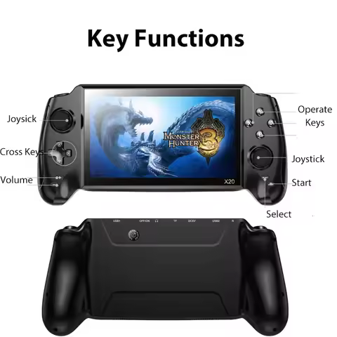 new 7.0 Inch HD Screen Music Player POWKIDDY X20 original Portable Retro Handheld Video Game Console