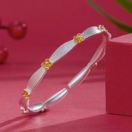 925 Silver Jewelry Ancient Rhyme Golden Style Luxury FocusBrass Golden Osmanthus 925 Silver Bracelet