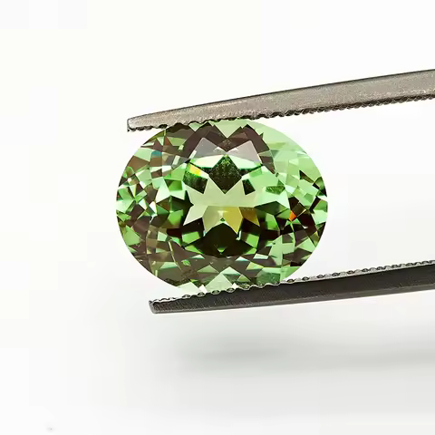 Light Green Yttrium Aluminium Garnet Loose Gemstone Oval Cut Lab Diamonds YAG Stones for Jewelry Mak