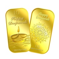999.9 Pure Gold | 1g x 2 Diwali Lamp &amp; Rangoli Gold Bar