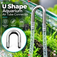 MOLIHA Aquarium Airline Connector, Rust Resistant U Shape Air Tube Connector,  Stainless Steel Diffu