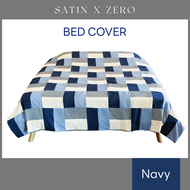 SatinxZero BED COVER ผ้าคลุมเตียง ขนาด 98"x98" (Navy)
