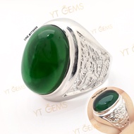 แหวนมรกต แหวนครุฑ แหวนเงินแท้ ลายพญาครุฑ พลอยมรกต (CZ) YTG-10356