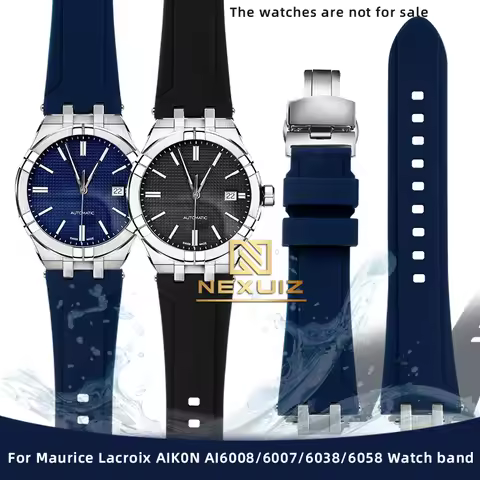 Special Silicone Watch Strap For Maurice Lacroix AIKON AI6008/6007/6038/6058/1018/1008 Watch Band Me