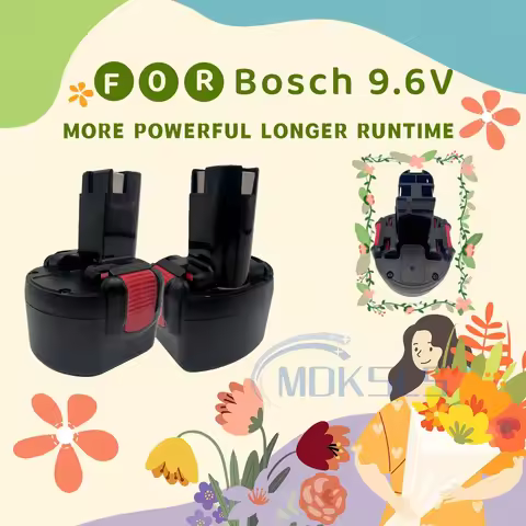 9.6V 4800/6800/9800/12800mAh For Bosch Ni-MH Rechargeable Battery Power Tools PSR 960 BH984 BAT048 B