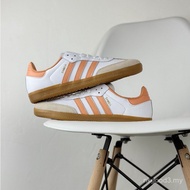 Adidas Original samba og kasut skate potongan rendah lelaki wanita kasut kasual Putih/Kelabu/Oren YZ