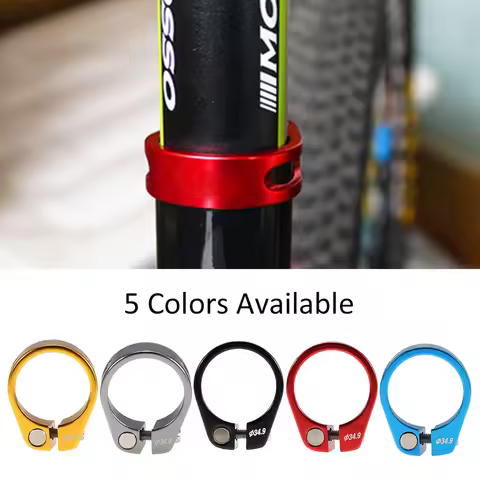 Bike Seat Post Clamp 5Colors 34.9mm Aluminum Alloy Seat Post Clamp Mountain Bike Seatpost Accessory 