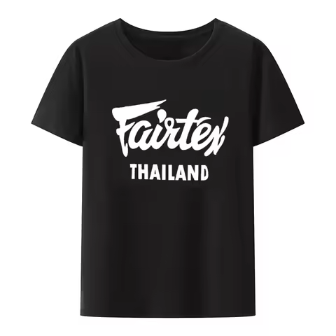Fairtex Thailand T-Shirt Black Casual Muay Thai Kickboxing Round Neck Loose Graphic Hipster Blouse S