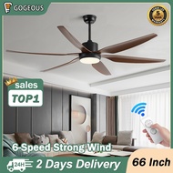 Nordic 66 Inch Ceiling Fan With Light 6 Blades DC Motor Strong Wind Fan Ceiling For Living Room