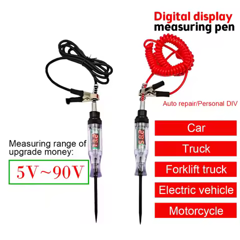 DC5V~90V Circuit Tester Voltage Tester Pen Needle Screwdriver Cable Skin Piercing Car Repair Tools V