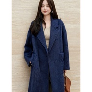 Women's long navy blue loose evening gown - elegant Korean evening gown