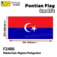 KIJO 2x4ft Nylon Polyester Pontian Flag Bendera Daerah Johor  -F2486