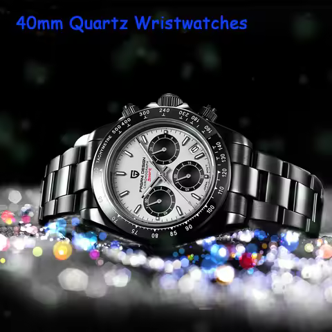 PAGANI DESIGN New Stainless Steel Men Quartz Wristwatches Top Brand Sapphire Glass Chronograph Japan