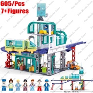 LEGO Đồ chơi xếp hình  thành phố Trạm xe lửa tốc độ cao Mô hình thiết lập khối xây dựng Sluban Sản p