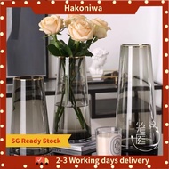 [Hakoniwa] [SG Stock] European Style Classi Style Modern Gold Rim Glass Vase Home Decoration Living Room Decoration
