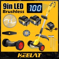 KEELAT KLM006 Cordless Brushless Mesin Rumput Bateri 9 Inch Electric Grass Trimmer Grass Cutter Cord