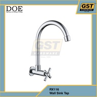 DOE RX116(RP) Cross Handle Wall-mounted Kitchen Tap Kitchen Sink Kitchen Faucet Water Tap Sink Tap