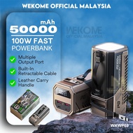 WEKOME Original 3C Powerbank CCC 50000mah 100W Fast Charging Built In Cable Emergency Light WKWP69