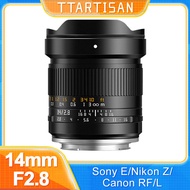 TTArtisan 14mm F2.8 Full Frame ASPH Ultra Wide Angle Manual MF Large Aperture Lens For Camera Sony E