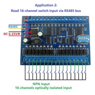 DC 12V 24V 16 Input 16 Output RS485 Remote Control Switch PLC IO Expansion Board Modbus RTU Module