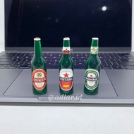 MINIATURE PRODUCT FRIDGE MAGNET SOUVENIR BEER BOTTLE BINTANG - HEINEKEN - ANKER