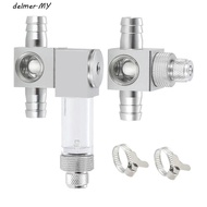 DELMER Fish Tank CO2 Diffuser, 12/16mm Aquarium CO2 Atomizer CO2 External Atomizer, Aluminum Alloy C