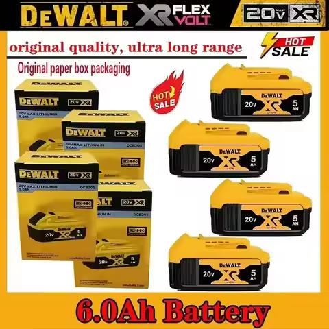 Original DeWalt 6Ah 20V battery replaceable DCB184 DCB200 DCF892 DCF845 DCF850 DCF911 DCD800 DCD805 