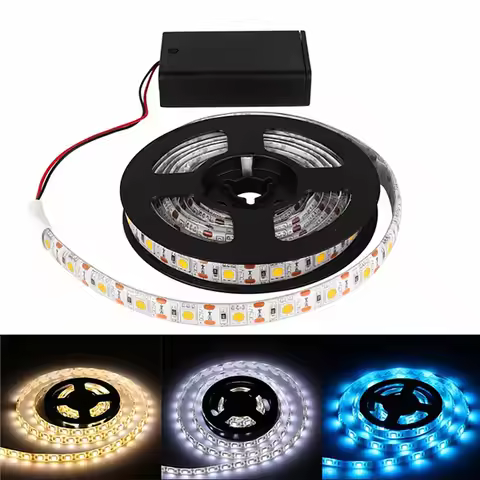 AA Battery Powered 4.5V Volt Strip Led Light Tape 5050 SMD Waterproof 4.5V DC 60LED/M Led Strip Tape