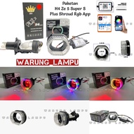 H4 Ze 5 Super S Headlight Package Plus H4 Crystal RGB App Shroud