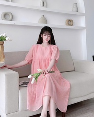 (Đủ size từ 45-100kg)Váy bầu bigsize chất voan tơ hai lớp