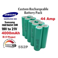 Rechargeable Battery Pack 5S2P 18.5V 21V 4000mAh 4.0Ah 44 Amp Lithium Ion 18650 Battery Samsung INR1