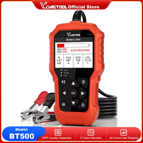 VDIAGTOOL BT500 9-24V Car Battery Tester 5-3000 CCA Automotive Alternator Tester Auto Battery Analyz