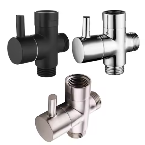 3 Ways Shower Arm Diverter Valve Bathroom Faucet Shower Head Arm Diverter Switch Adapter G 1/2" (DN1