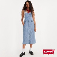Levi's® 女款 排釦式牛仔吊帶長裙 人氣新品