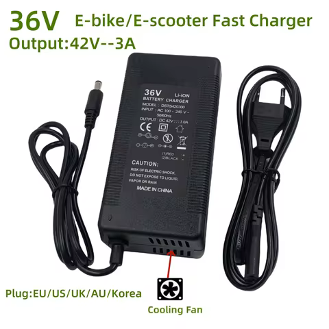 36V E Bike E scooter Charger Output 42V3A Charger for 10Series 36V 37V Li-ion Battery Charger DC 5.5