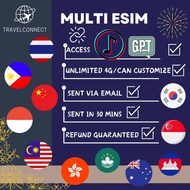 MULTI COUNTRIES ESIM【Can Access TT and Chatgpt】【4G/5G🔥】【Daily500MB/1GB/2GB】【5/7/10/15/30Days】