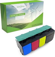 Green2Print Toner Set of 4 Cartridges 1 x 8000, 3 x 4000 Pages Suitable for Lexmark X544N, X544DW, X