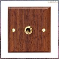 [L E U R] 86 Type Solid Wood Panel Switch Wall Light Retro Brass Toggle Switch Wood Grain Electrical