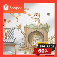 Cartoon Cat Animal Animal Wall Sticker Wallsticker Wall Sticker