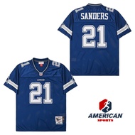 Men's Dallas Cowboys Deion Sanders Navy Blue Regatta Shirt 1996 Retired Player Limited American Foot