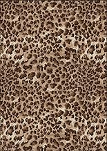 Cheetah Rug for Bedroom, 5x7 Leopard Print Area Rug Animal Rug for Living Room Brown