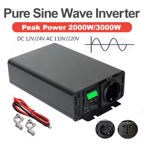 Inverter 12V 24V 48V 60V 72V To AC 110V 220V 230V Pure Sine Wave 50Hz 60Hz 2000W 3000W Car Power Inv