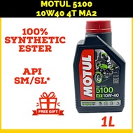 MOTUL 5100 10W40 4T MA2 TECHNOSYNTHESE ESTER MINYAK ENJIN SEMI SINTETIK (1L) - MOTOR ENGINE OIL MINY