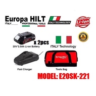 EUROPA HILT 20V 2.0AH STARTER KIT WITH CANVAS BAG E20SK-221
